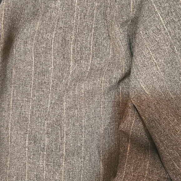 Elegant Womens Pants Suit 18W Brown Pinstripe Lined Double Breast Career Office - Picture 8 of 16